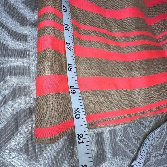 J.Crew Collection LINEN Pencil Skirt Bright‎ Orange/pink Stripe Size 0 - Picture 7 of 8